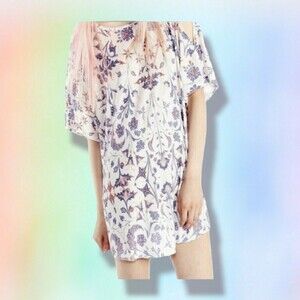 WILDFOX Swim Top S Ribbed‎ Tunic Cover-Up NWT Munich American Paisley
